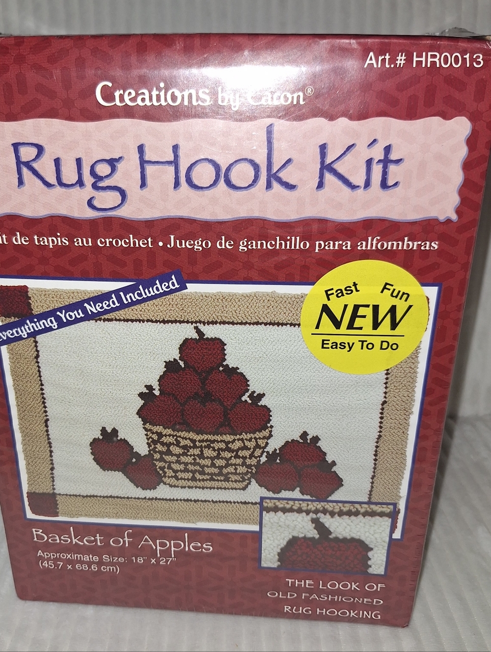 Creations By Caron Rug Hook Kit Basket Of Apples New HR0013